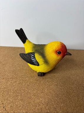 Decorative Yellow & Red Songbird Figurine for Bird Lovers 5x3”